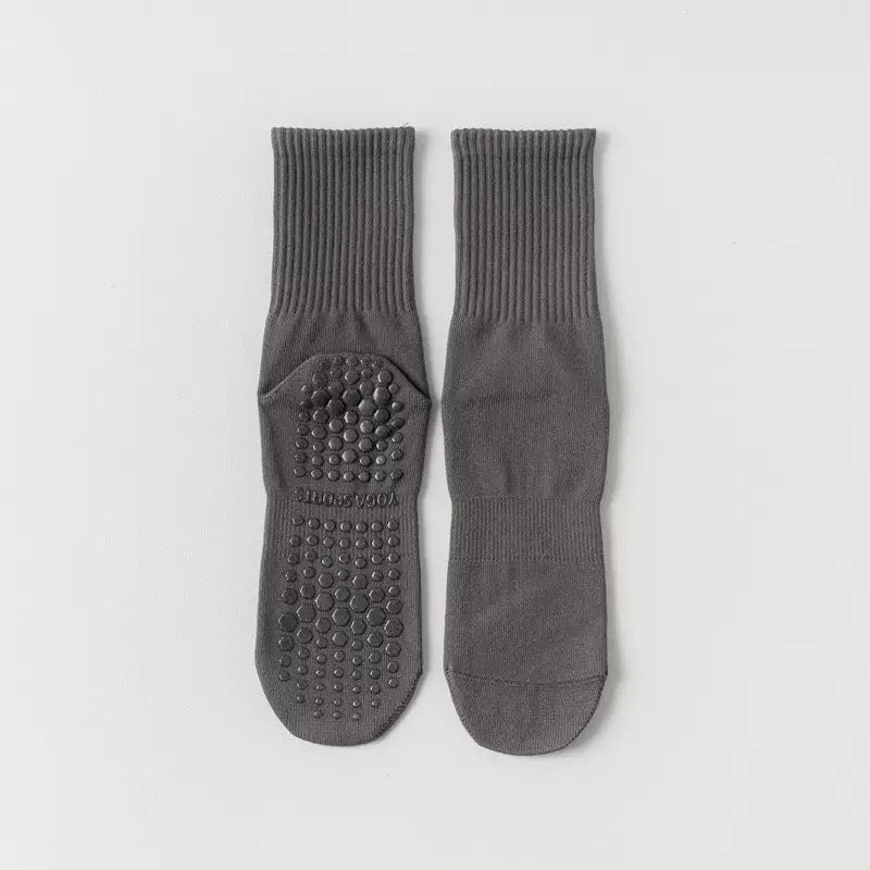 Solid-color yoga socks