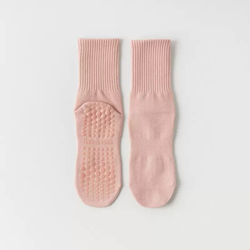 Solid-color yoga socks