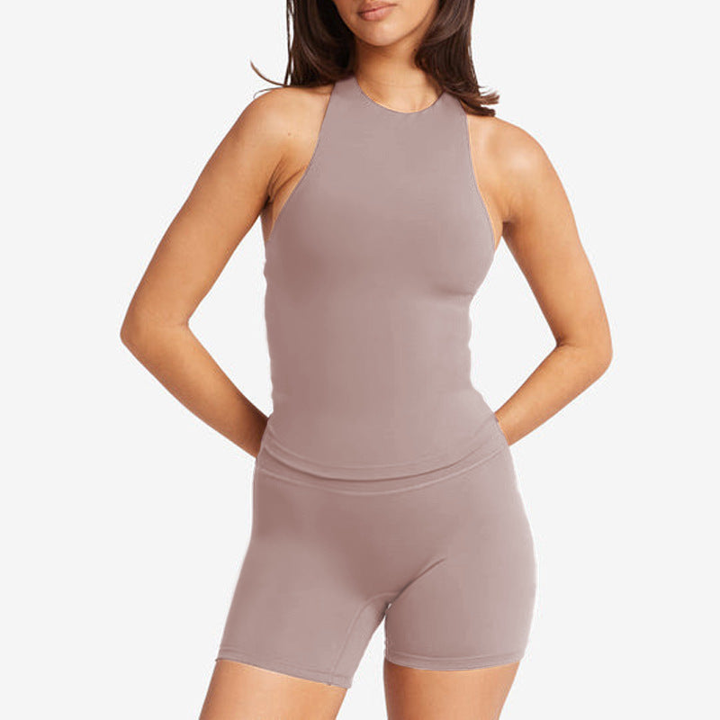 Removable neck-wrap yoga suit