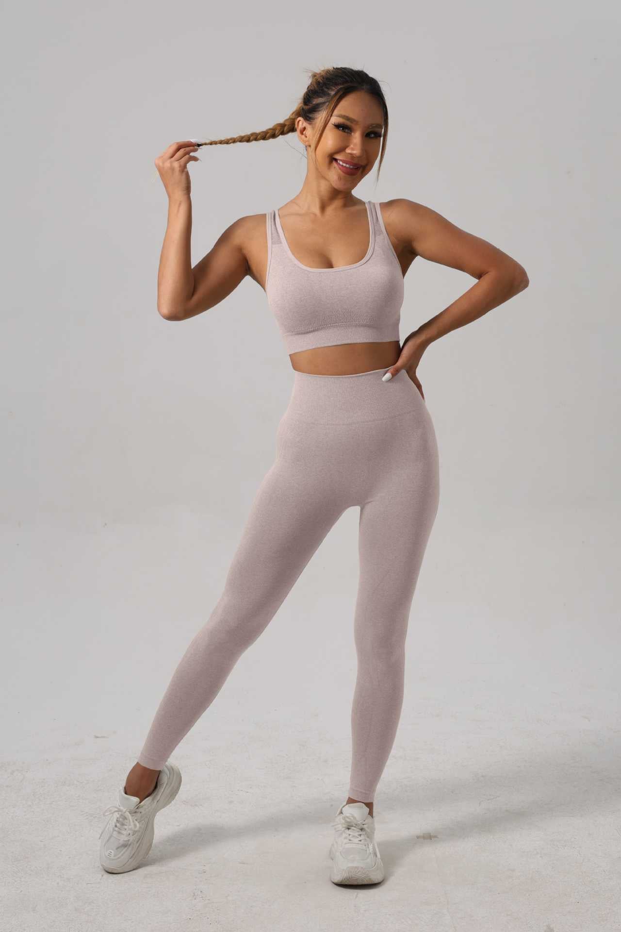 Knitted yoga clothes suit