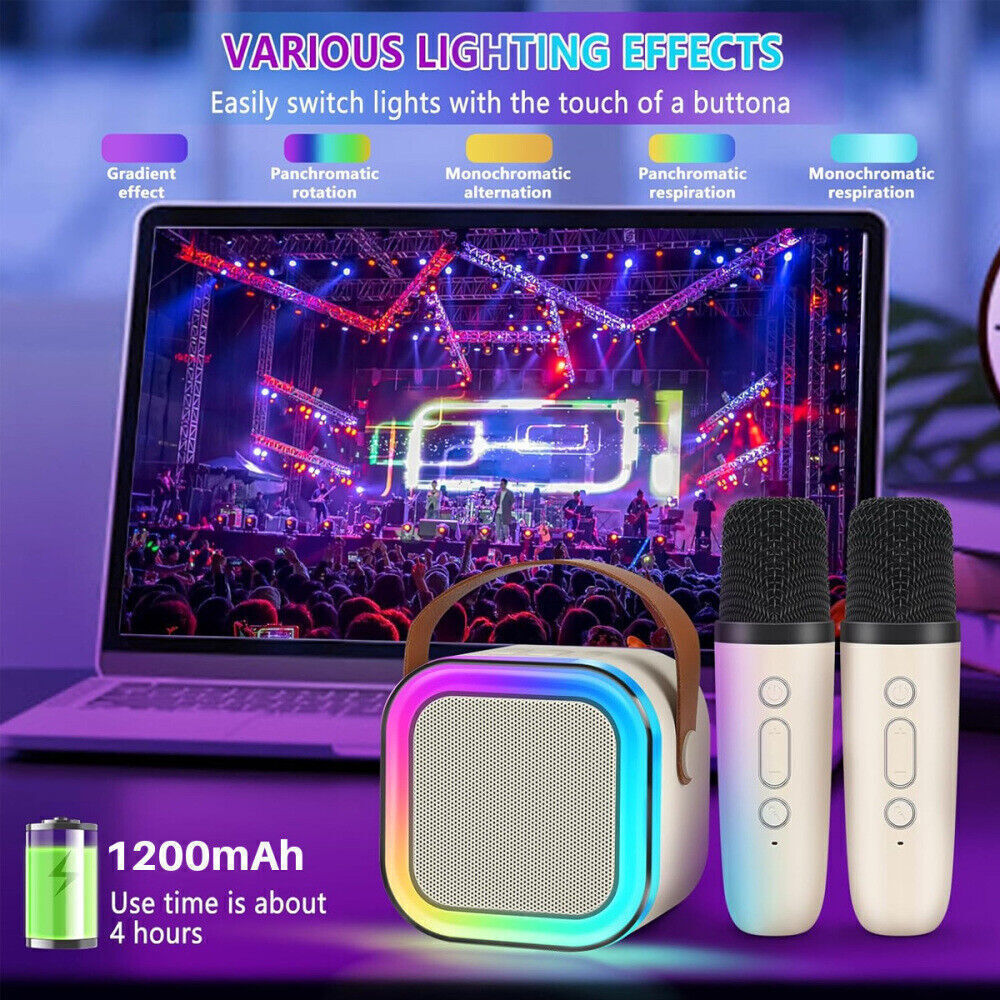 Mini Karaoke Machine Kids with 2 Microphone
