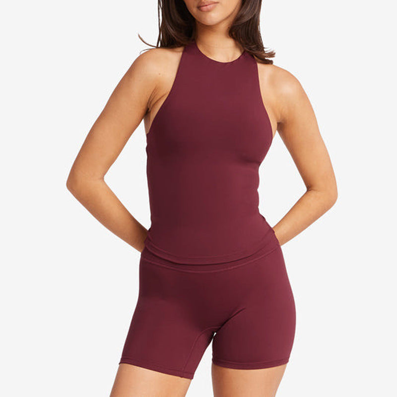 Removable neck-wrap yoga suit