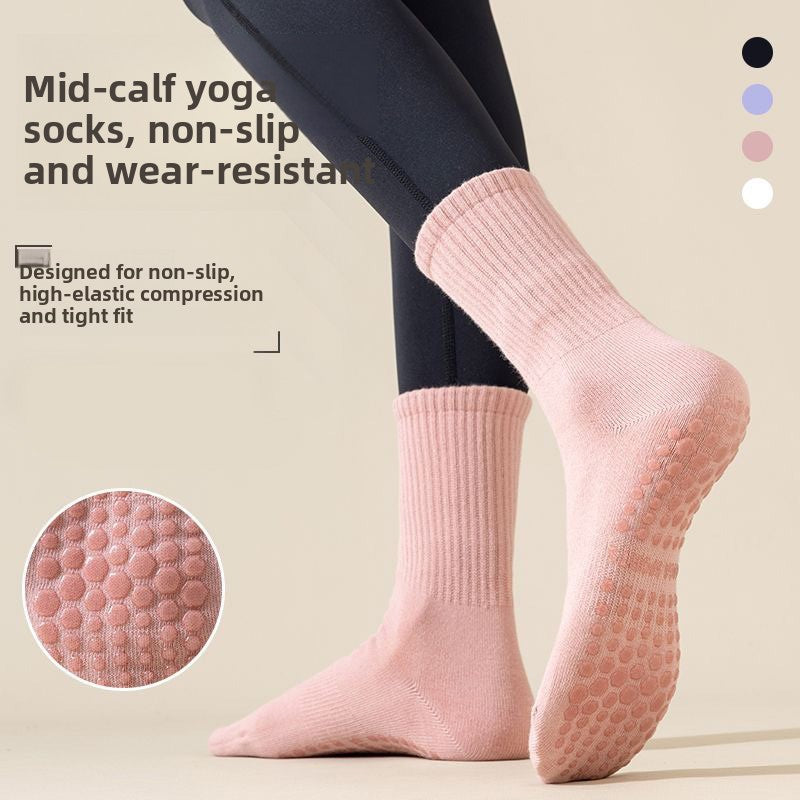 Solid-color yoga socks