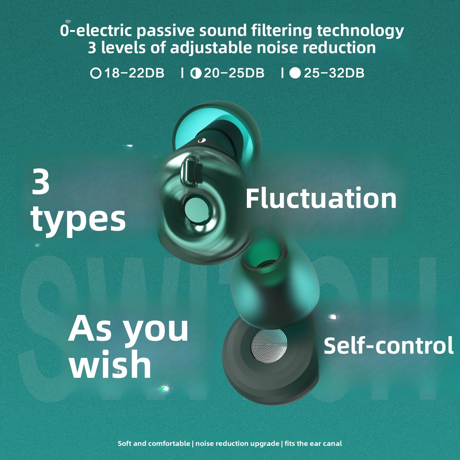 Adjustable Noise Cancelling Silicone Earplugs