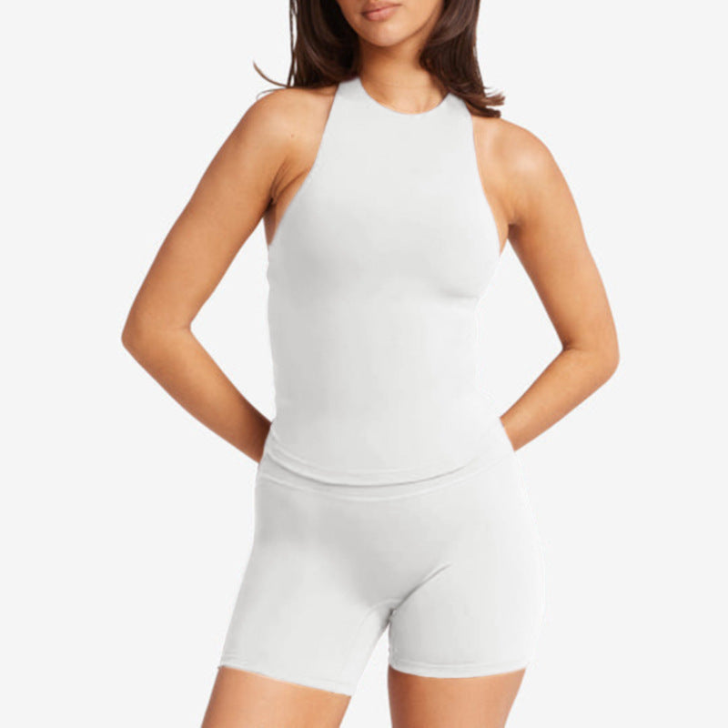 Removable neck-wrap yoga suit